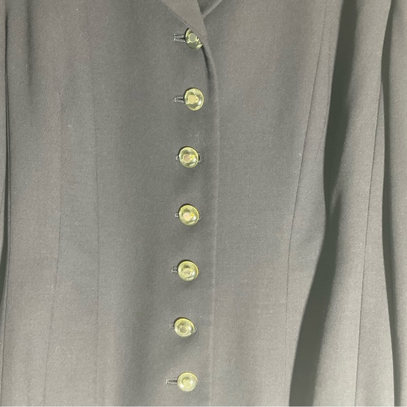 Escada Margaretha Ley 100% New Wool Dark Blue 7-Button Closure Cuffed Sleeve 36. - Picture 5 of 16